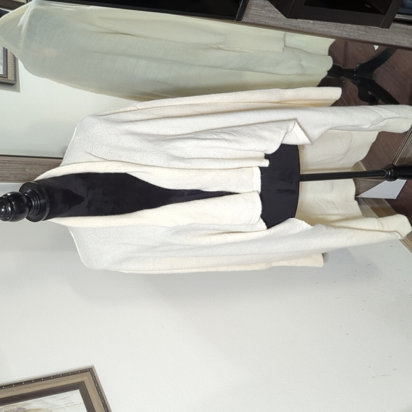 Miss Sparkling - Waterfall Open Cardigan in Ivory - Picture 5 of 10